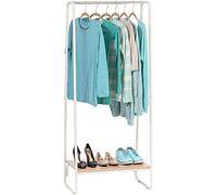 Iris Ohyama Perchero metálico, con 1 Estante, Blanco, Diseño Moderno, Marco Resistente, Antideslizante, para Dormitorio, Estudio, Armario, Ropa y Zapatos, Secado, Montaje fácil, PI-B1
