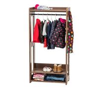 Iris Ohyama, porta abrigos, armario, carga con estanterías para niños, organizador de ropa infantil, flexible, contemporáneo, sólido, escuela, habitación, entrada - KWR - 1 - Marron