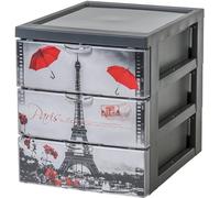 Iris Ohyama Unidad de almacenamiento de plástico con 5 cajones profundos, París Diseño, formato A4, A5 y A6, multiusos, para oficina, escuela, papelería, armario y hogar, Torre, Organizador, SCF-A5