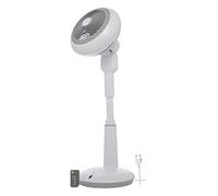 Iris Ohyama, Ventilador de pie potente y ultra silencioso con 3D oscilating, motor DC Jet y control remoto - Woozoo STF-DC15T - 25 W, distancia de 31 m, Blanco