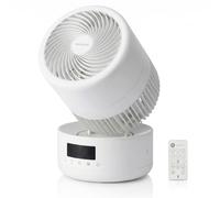 Iris Ohyama Woozoo, Ventilador de Mesa, 58.2 m², Blanco, 8 Velocidades, Mando a Distancia, Silencioso, Oscilación Multidireccional, para Dormitorio, Salón, Circulador de Aire, Pequeño, Potente, PCF-CD