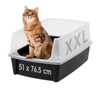IRIS USA - Caja de arena extragrande para gatos grandes y hogares con múltiples gatos, protector de dispersión de cara alta, fácil de limpiar, 30 pulgadas de largo x 20 pulgadas de ancho x 14 pulgadas
