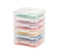 IRIS USA, Inc. - Caja de Almacenamiento portátil de plástico Transparente para proyectos de Arte con Cierre a presión para Papel de 8.5 x 11 Pulgadas, Paquete de 6 Unidades Gruesas