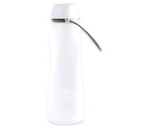 Irisana - Botella de Agua - 550 ml - Blanco - 8 x 8 x 21 cm - Garrafa Deportiva de Gimnasio - Bidón de Plástico sin BPA Ideal Ciclismo - Colección Bbo