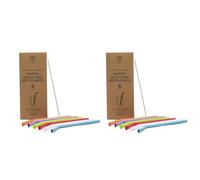 Irisana - Pajitas Reutilizables - Pack de 12 - Multicolor - Silicona sin BPA - Incluye Cepillo Limpiador - Aptas para Lavavajillas - Suaves y Flexibles