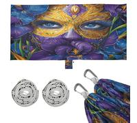 Irises Happy Mardi Gras Hamaca de camping con correas de árbol, hamaca de tela para patio exterior, patio trasero junto a la piscina