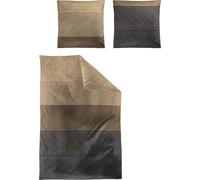 Irisette Ropa de cama de franela fina marrón y gris, tamaño 1 x 135 x 200 cm + 1 x 80 x 80 cm