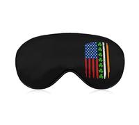 Irish American Flag Shamrock St. Patrick's Day Sleep Eye Mask Cubiertas suaves para los ojos Luces de bloqueo Venda para los ojos con correa ajustable para la siesta de viaje