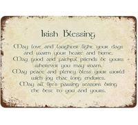 Irish Blessing May Love and Laughter Light Your Path Metal Tin Sign Vintage for Home Office Bar Farm Patio 8 X 12 in