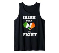 Irish Born To Fight St Patricks Day Guantes de Boxeo Shamrock Camiseta sin Mangas