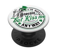 Irish But Kiss Me Fun Día de San Patricio PopSockets PopGrip Adhesivo