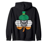 Irish Cat St Patricks Cattricks Shamrock Cat Ireland Flag Sudadera con Capucha