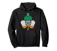 Irish Cat St Patricks Cattricks Shamrock Cat Ireland Flag Sudadera con Capucha