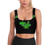 Irish Clover Happy St. Patrick's Day Shamrock - Sujetador Deportivo para Mujer, Yoga, sin Mangas, Estampado