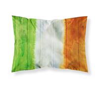 Irish Flag on Wood Fabric Standard Pillowcase