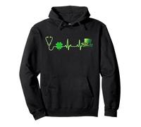 Irish Heartbeat Día de San Patricio Celebra el Día de San Patricio Sudadera con Capucha