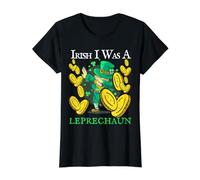 Irish I Was A Leprechaun Día de San Patricio Bebiendo Shots Dab Camiseta gráfica económica, Mujer, Negro, XS