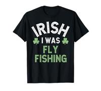 Irish I Was Fly Fishing, diseño humorístico de trébol Pescador Camiseta