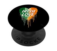 Irish Love Heart St Patrick Day Irlanda Bandera Acuarela PopSockets PopGrip Adhesivo