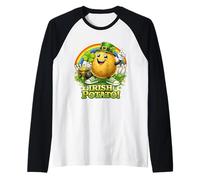 Irish Potato Leprechaun Bowling Shamrock St Patrick's Day Camiseta Manga Raglan