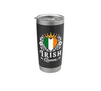 Irish Queen Ireland Flag Proud Irish Woman Vaso térmico de acero inoxidable de doble pared