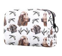 Irish Setter Deutsch Kurzhaar y Wild Duck - Neceser para mujer, neceser de viaje, bolsa organizadora grande con cremallera, multicolor, 18.5x7.5x13cm/7.3x3x5.1in, Neceser