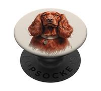 Irish Setter Realistic Dog Portrait Art for Dog Lovers PopSockets PopGrip Adhesivo