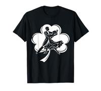 Irish Shamrock Ballroom Dance Couple Silhouette Vintage Camiseta