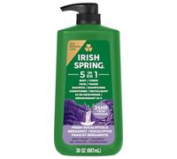Irish Spring 5-in-1 Body Wash for Men, 887 mL Pump | Lavado facial y corporal, gel de baño para hombre, sin parabenos, hidratante, mantiene la humedad natural de la piel, aseo