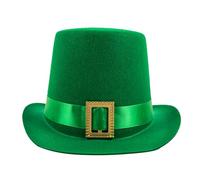 Irish St. Pa Show Non Woven Ribbon Solid Color Vaquero Top Hat Winter Damen Warm, verde, Talla única