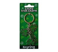 Irish Style Charm Keychain With 3 Lucky Shamrocks