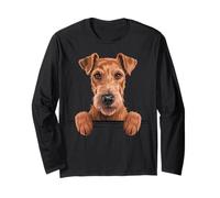 Irish Terrier Divertido Peeking Pocket Daredevil Dog Lover Manga Larga
