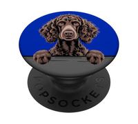 Irish Water Spaniel Divertido Peeking Curly IWS Dog Lover PopSockets PopGrip Adhesivo