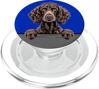 Irish Water Spaniel Divertido Peeking Curly IWS Dog Lover PopSockets PopGrip para MagSafe