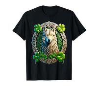 Irish Wolf Celtic Knot & Shamrock Heritage Pride - Camiseta celta Camiseta