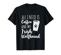 Irish Wolfhound & Coffee Dog Lover Camiseta