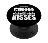 Irish Wolfhound Dog Retro Diciendo Café Amor Dueño de Perro PopSockets PopGrip Adhesivo