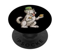 Irish Wolfhound Leprechaun Irlanda - Funny Dog Mom Dad PopSockets PopGrip Adhesivo