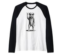 Irish Wolfhound, música Rock, Retro, Vintage, Amante de los Perros Camiseta Manga Raglan