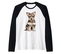 Irish Wolfhound Puppy Sketch Dibujo Arte Perro Amante Camiseta Manga Raglan