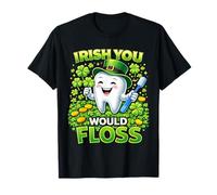 Irish You Would Floss Cute Tooth Shamrock St Patricks Day Camiseta