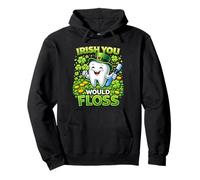 Irish You Would Floss Cute Tooth Shamrock St Patricks Day Sudadera con Capucha