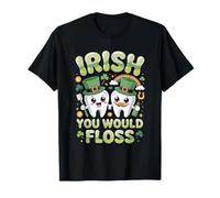 Irish You Would Floss Funny St Patricks Day Dentist Shamrock Camiseta