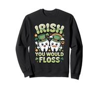 Irish You Would Floss Funny St Patricks Day Dentist Shamrock Sudadera