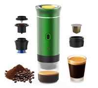 Irishom 3 en 1 cafetera eléctrica portátil, mini funciona con cápsulas y café molido, 15 bar y frío y calefacción para coche, casa, viaje
