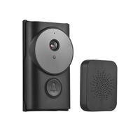 Irishom Cámara de Puerta de Anillo de Timbre Inteligente Wifi con Ty Control de la Aplicación Infrarrojos Nocturno de la Noche de Videos de Depósito Audio de 2 Vías para el Uso de la (Black)