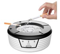 Irishom Cenicero eléctrico sin Humo con Sensor de Descarga Constante e Intermitente, ceniceros Frescos Recargables, decoración de Mesa, Bandeja de Cenizas de Vidrio