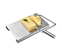 Irishom Cortador de queso de acero inoxidable, cortador de queso con tabla y rejilla de medición con 3 alambres, cuchillo multifunción para queso bloque, mantequilla y queso