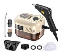 Irishom Limpiador a vapor portátil de 1500 W, nuevo control del mango mejorado, pantalla táctil, 6 niveles ajustables, depósito de agua de 1200 ml, vaporizador para limpieza profunda