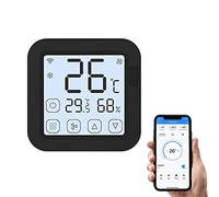 Irishom Termostato WiFi para Aire Acondicionado,Tuya Smart IR Controlador con Pantalla LCD App Control Temperatura Humedad Sensor Monitor Compatible con Alexa Google Home para Mini Split AC portátil